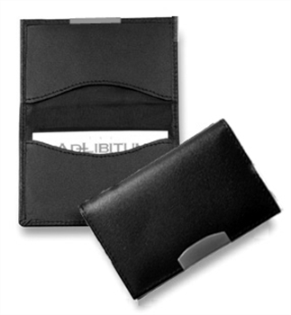 Basic Leather Card Holder With Silver Trim