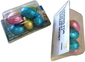 Biz Card Treats Filled With Mini Easter Eggs