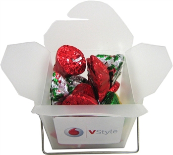 Frosted Noodle Box Filled With Christmas Chocolates