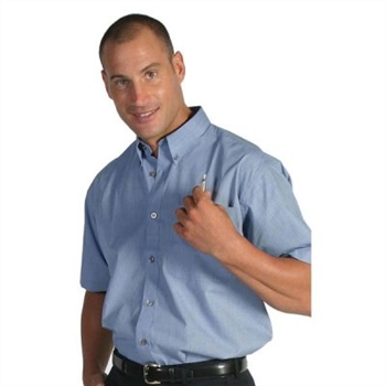-Button Down Collar Mini (Check) Houndstooth Business Shirt, Short Sleeve
