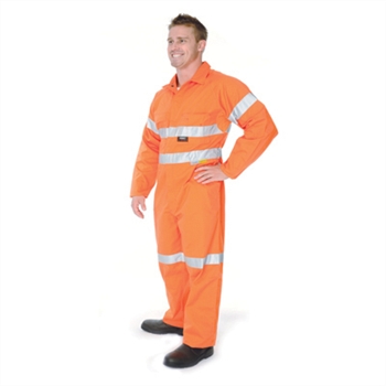 -Hivis Cool-Breeze Orange L.Weight Cotton Coverall With 3M 8910 R/T &gt; 190 Gsm Lightweight