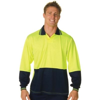 -Hivis Food Polo - Long Sleeve &gt; 175 Gsm Polyester Micromesh
