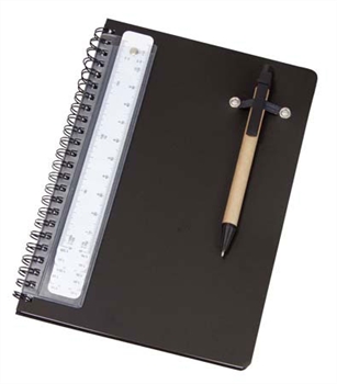 A5 notebook with pen and scale ruler