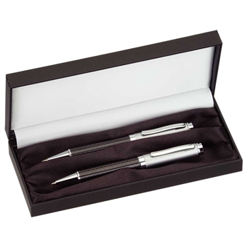 Deluxe Double Pen Box With Carbon Series Pen Set