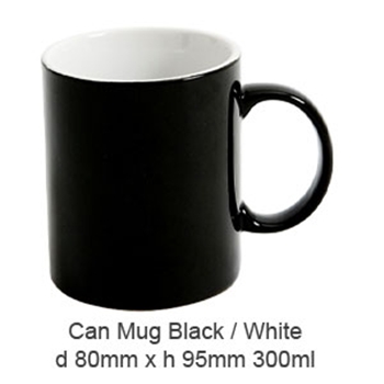 Black / White Can Mug