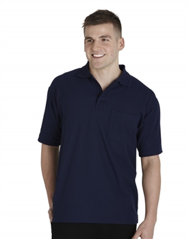 Adults Unisex Pique Knit Polo with Pocket Sewn On
