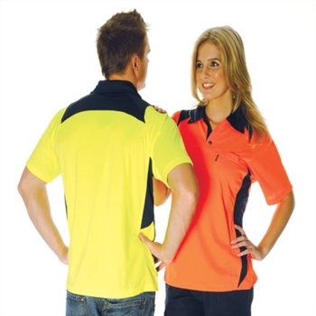 -Hivis Two Tone Action Polo S/S &gt; 175 Gsm Polyester Micromesh