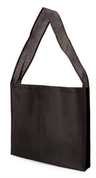 Nwb20-Bk Non Woven Sling Bag-Press Stud/Gusset Black