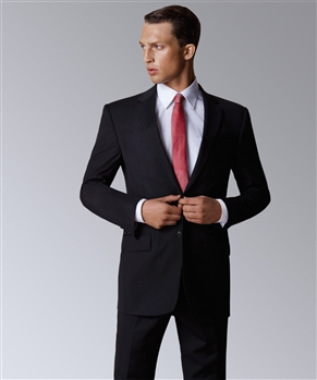 Classic Fit Modern Suit In Clean Stripe