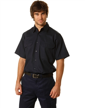 Cotton Drill Short Sleeve Work Shirt
