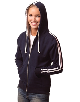Ladies Contrast French Terry Hoodie