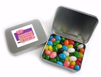 Rectangle Hinge Tin Filled With Jelly Beans Or Mints 60G