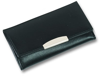 Top Grain Leather Key Case W/ Silver Trim