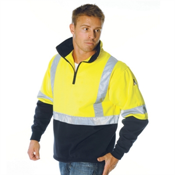- Hivis Cross Back D/N Two Tone 1/2 Zip Fleecy Sweat Shirt
