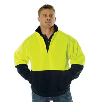 - Hivis Two Tone 1/2 Zip Reflective Piping Sweat Shirt