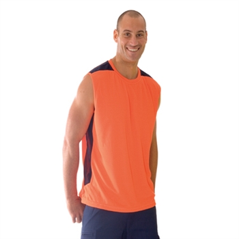 -Hivis Cool-Breeze Contrast Mesh Tank Top &gt; 175 Gsm
