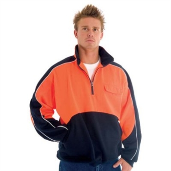 -Hivis Two Tone 1/2 Zip Hi-Neck Panel Feecy Windcheater