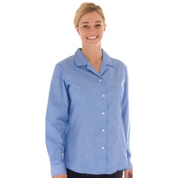 -Revere Collar Blouse, No Pocket, Long Sleeve
