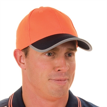 H022- Hivis Two Tone Cap With Reflective Trim