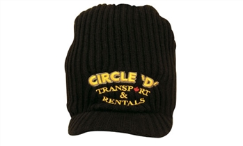 Cable Knit Beanie with Peak