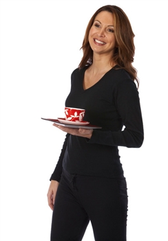 JBs Ladies L/S V-Neck Rib Tee