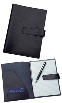 A5 Leather Pad Cover In Black