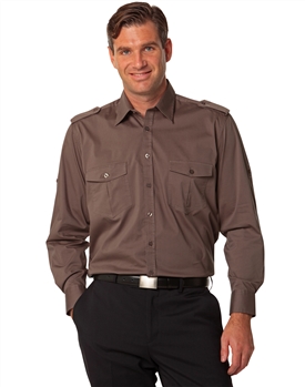 Mens Long Sleeve Military Shirt